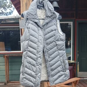 Eddie Bauer Women's Silver Quilted Vest